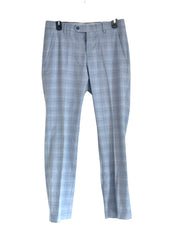 Alfani Mens Slim fit Dress Pants 32 / 34 Light Blue Plaid Stretch