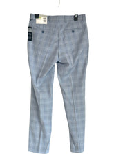 Alfani Men Slim fit Dress Pants 32 / 34 Light Blue Plaid Stretch