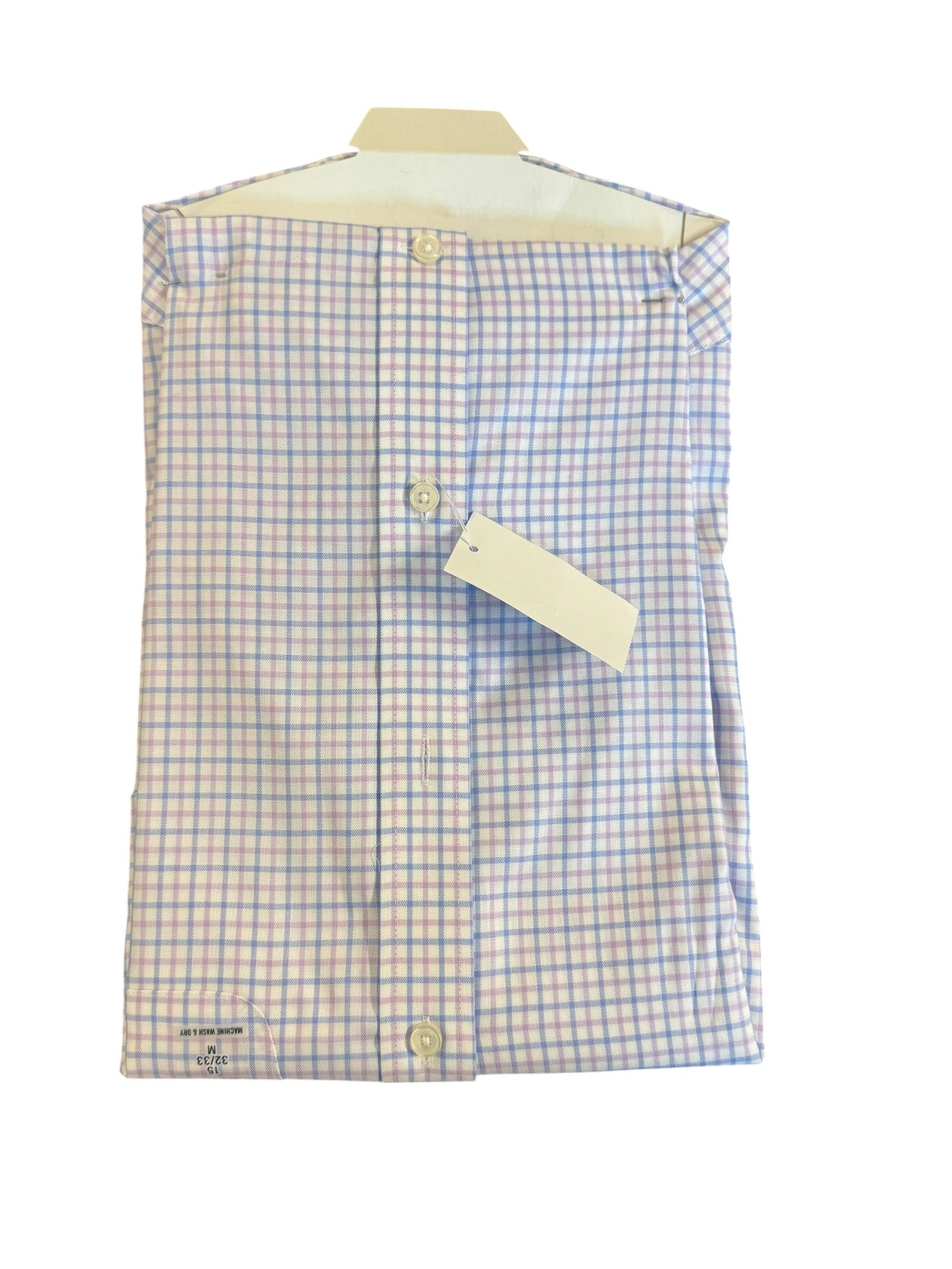 Tommy Hilfiger Mens Regular fit Dress Shirt Medium 15 in 32-33 Blue Pink Plaid