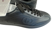 Gucci Mens G75 Low Top Leather Sneaker Size 11 D Black Made in Italy