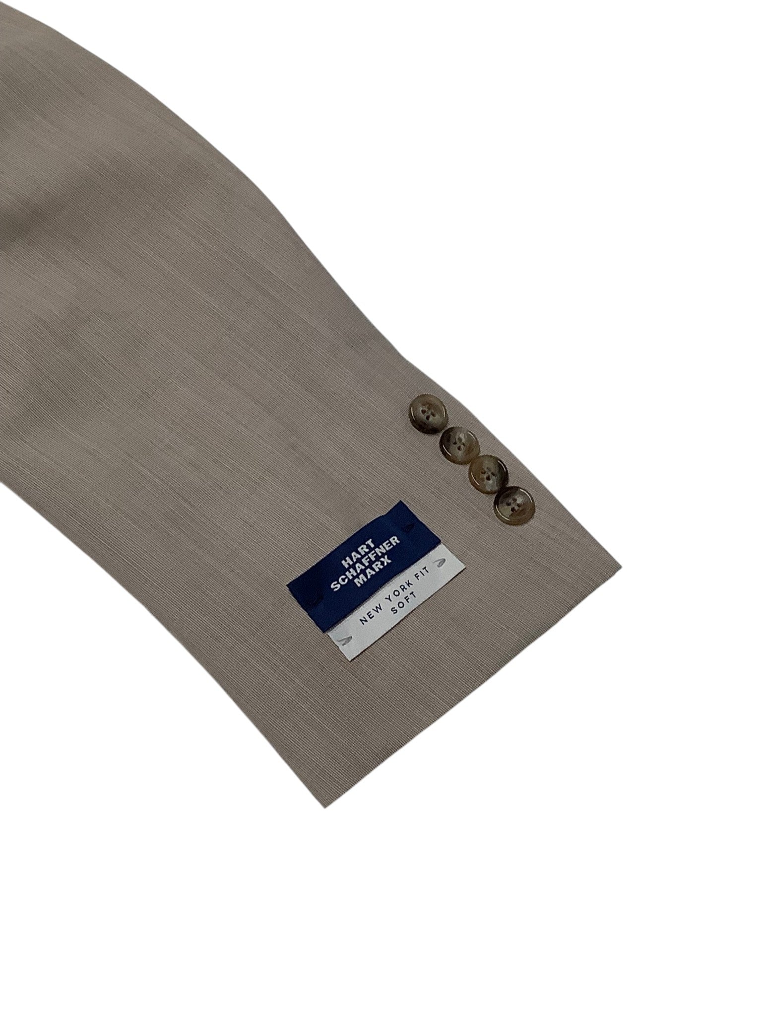 Hart Schaffner Marx Mens New York 2 Piece Suit 40 R / 33 Waist Light Tan Beige