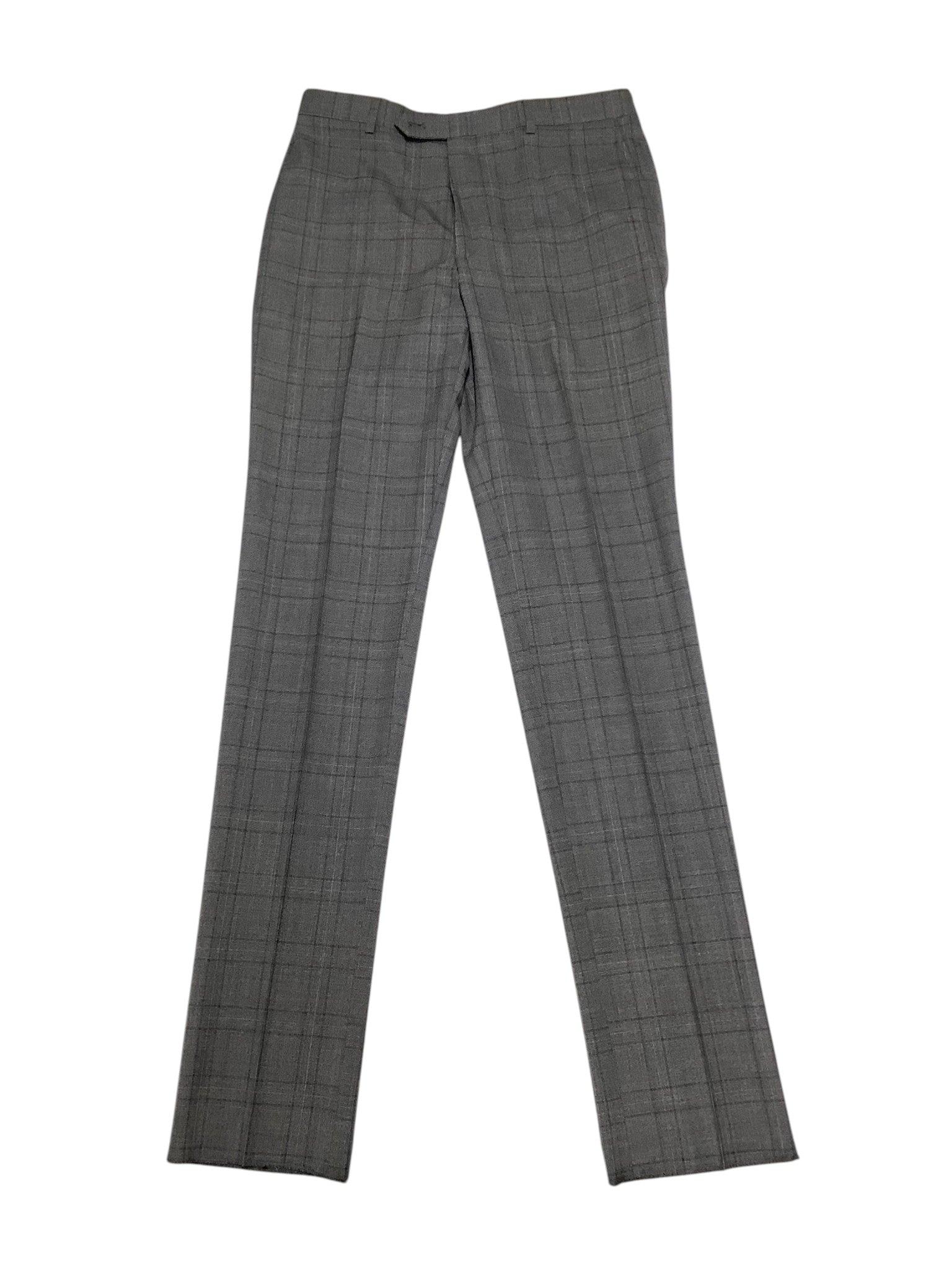 Hart Schaffner Marx Mens New York 2 Piece Suit 40 R / 33 Waist Grey Plaid