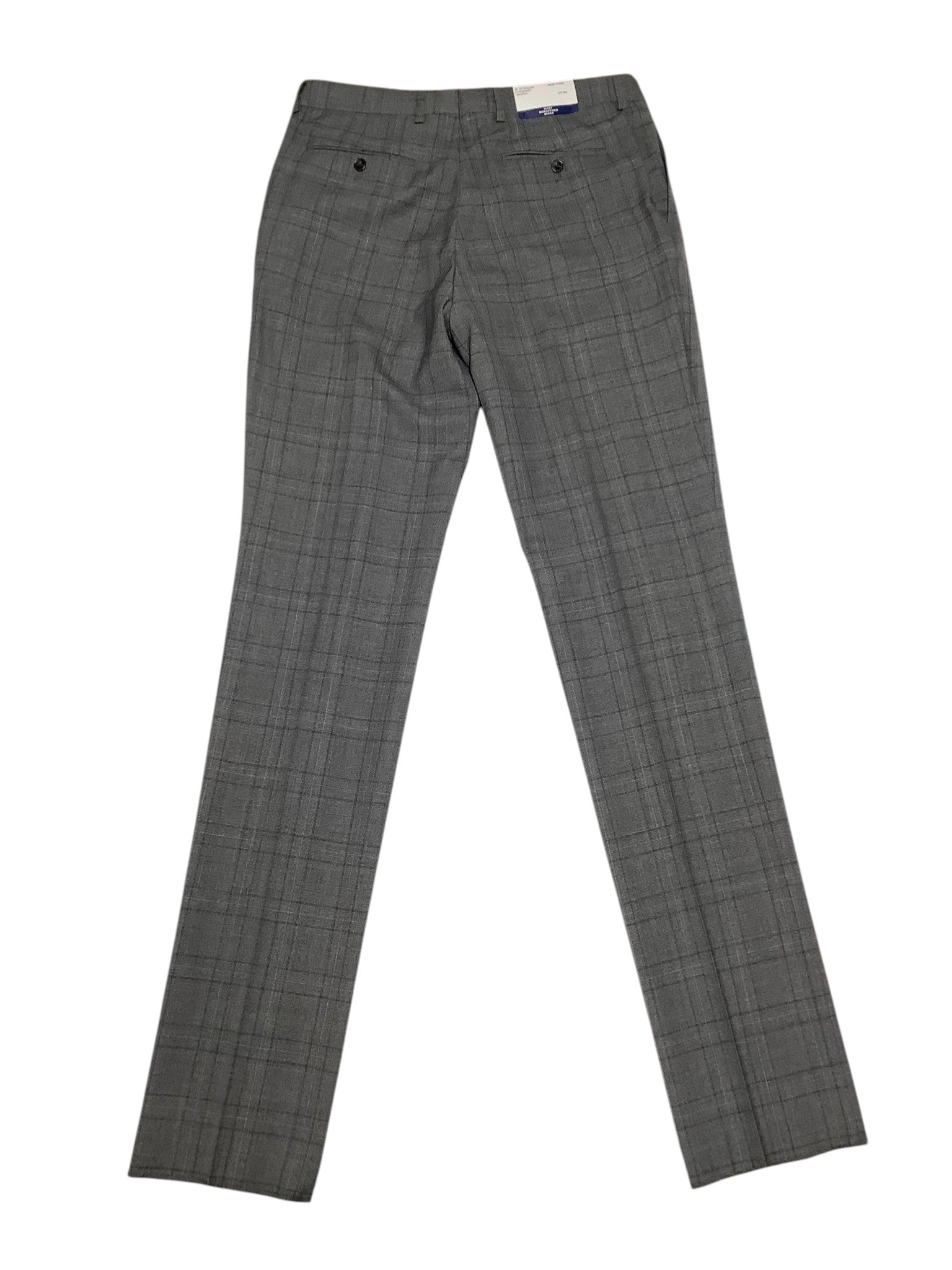 Hart Schaffner Marx Mens New York 2 Piece Suit 44 R / 38 Waist Grey Plaid
