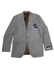 Hart Schaffner Marx Mens New York 2 Piece Suit 42 L / 36 Waist Light Grey Stripe
