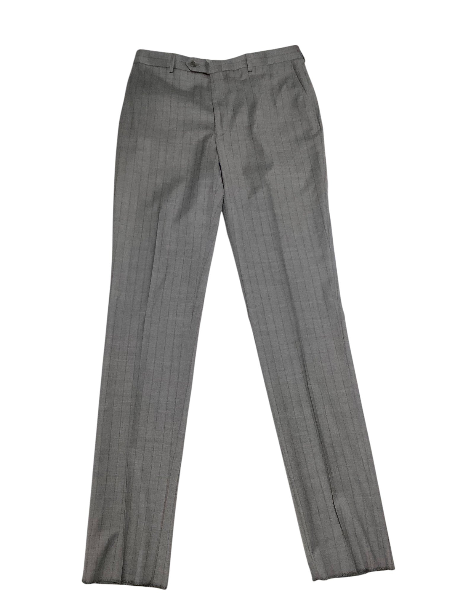 Hart Schaffner Marx Mens New York 2 Piece Suit 44 L / 38 Waist Light Grey Stripe