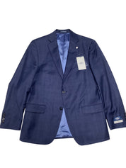 Hart Schaffner Marx Mens New York 2 Piece Suit 40 R / 33 Waist Navy Blue Plaid