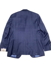 Hart Schaffner Marx Mens New York 2 Piece Suit 40 R / 33 Waist Navy Blue Plaid