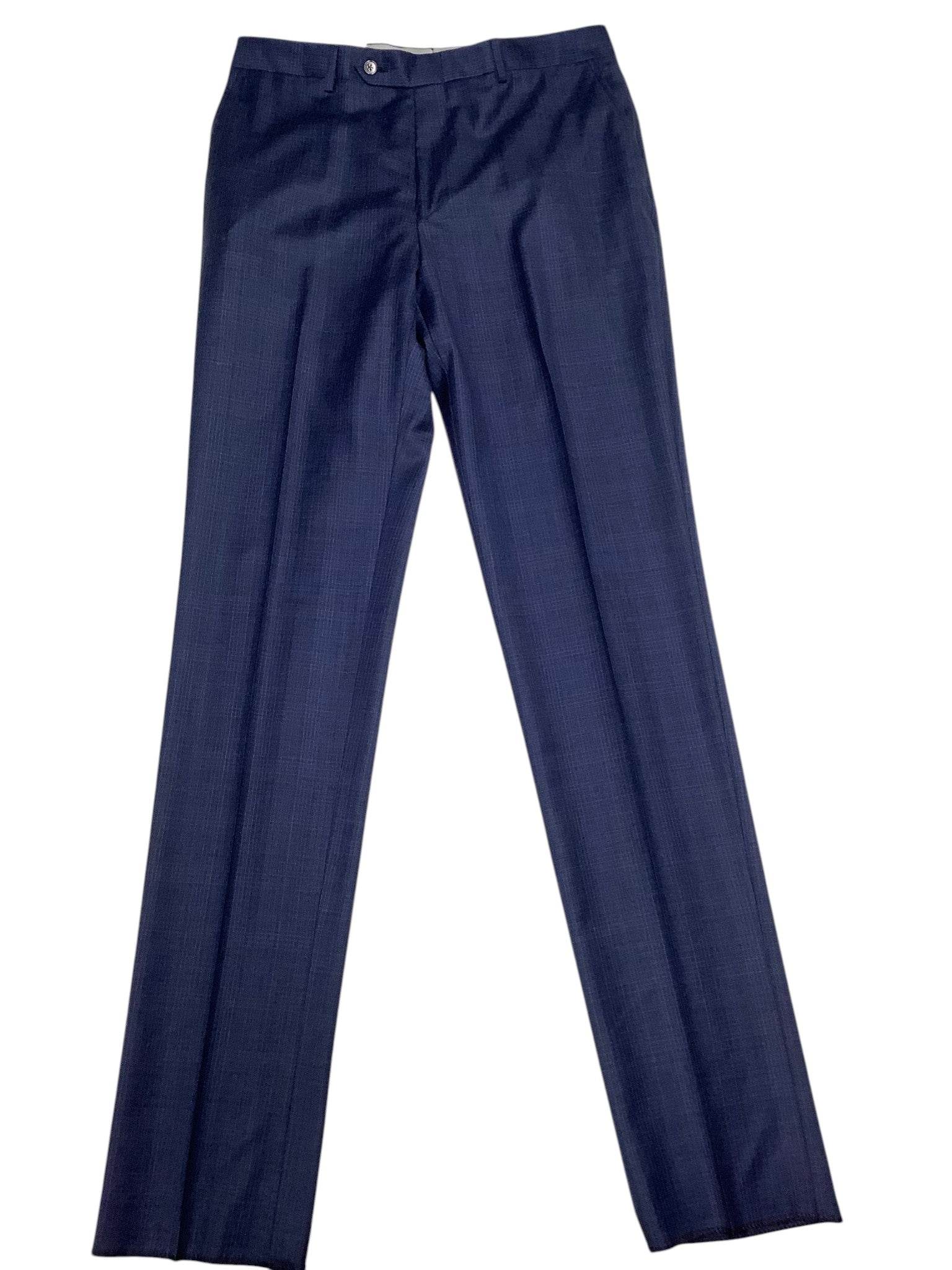 Hart Schaffner Marx Mens New York 2 Piece Suit 40 R / 33 Waist Navy Blue Plaid