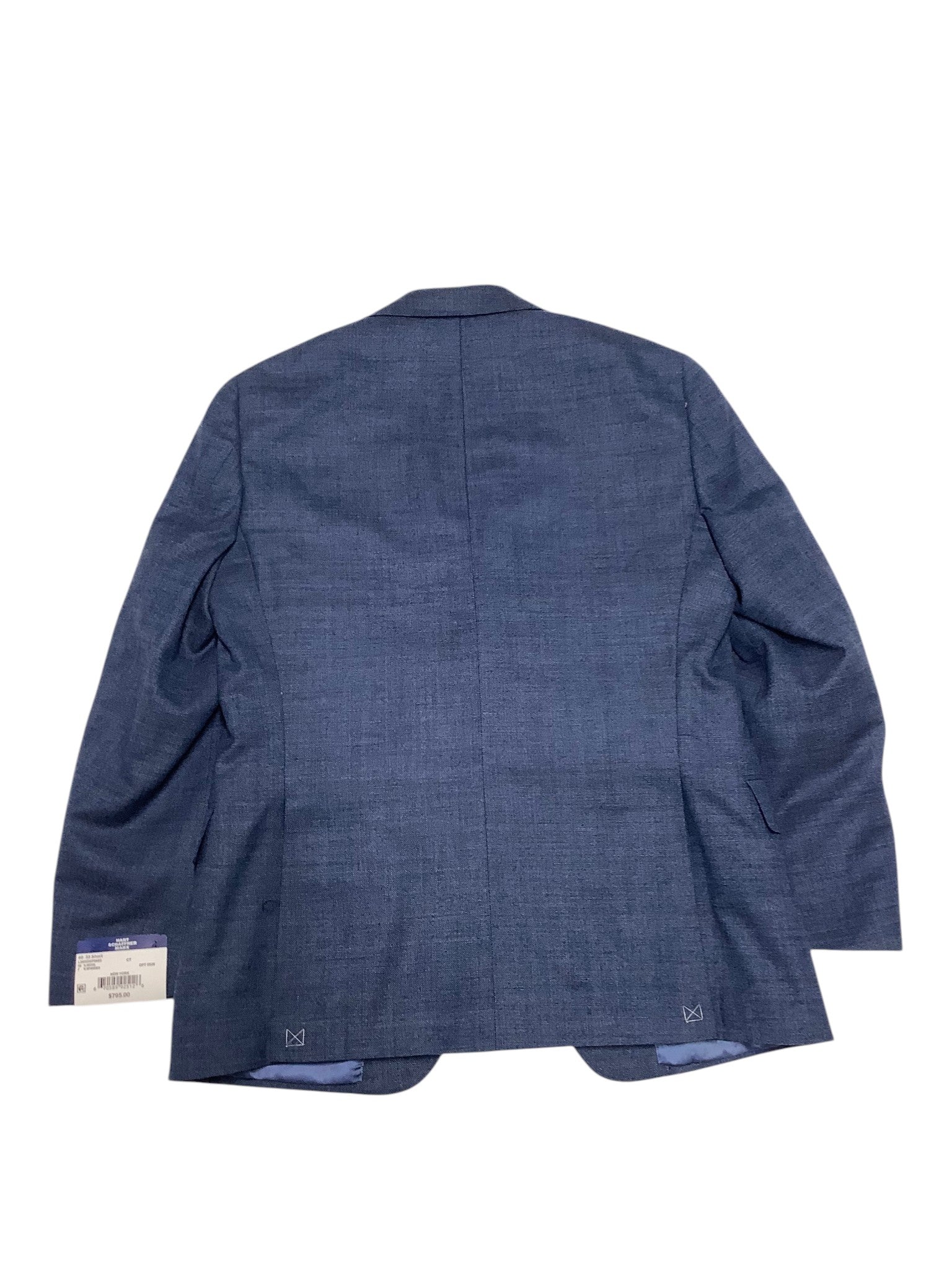 Hart Schaffner Marx Mens New York 2 Piece Suit 48 L / 43 Waist Blue Solid
