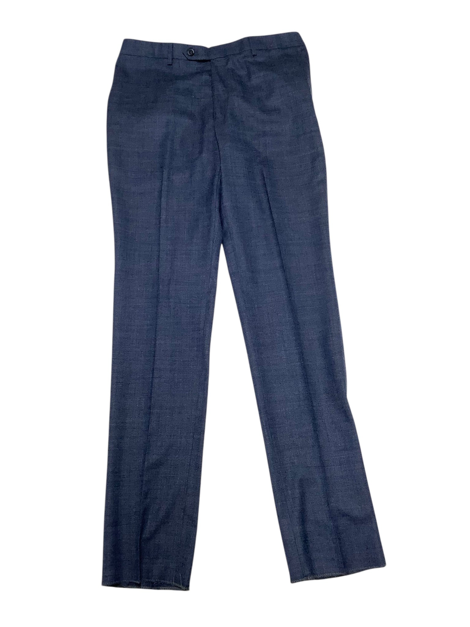 Hart Schaffner Marx Mens New York 2 Piece Suit 50 R / 45 Waist Blue Solid