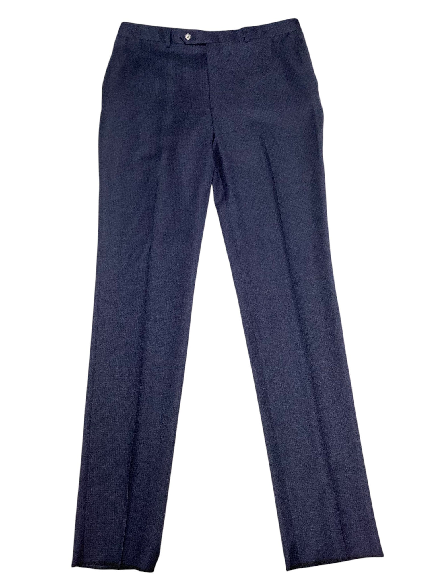 Hart Schaffner Marx Mens New York 2 Piece Suit 42 R / 36 Waist Navy Blue Check