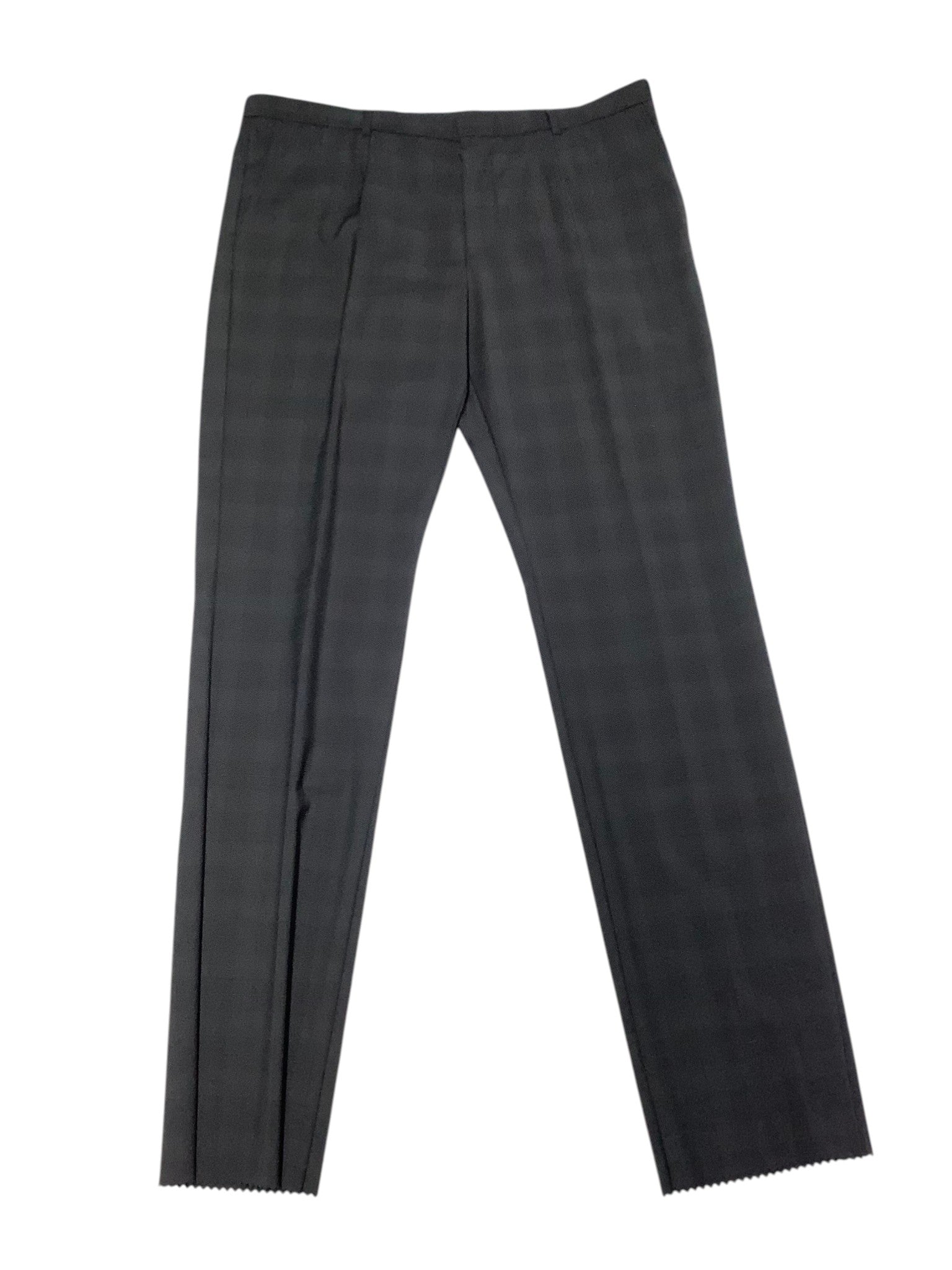 Hugo Boss Mens Slim fit 2 Piece Suit 44 R / 37 Waist Dark Grey Plaid