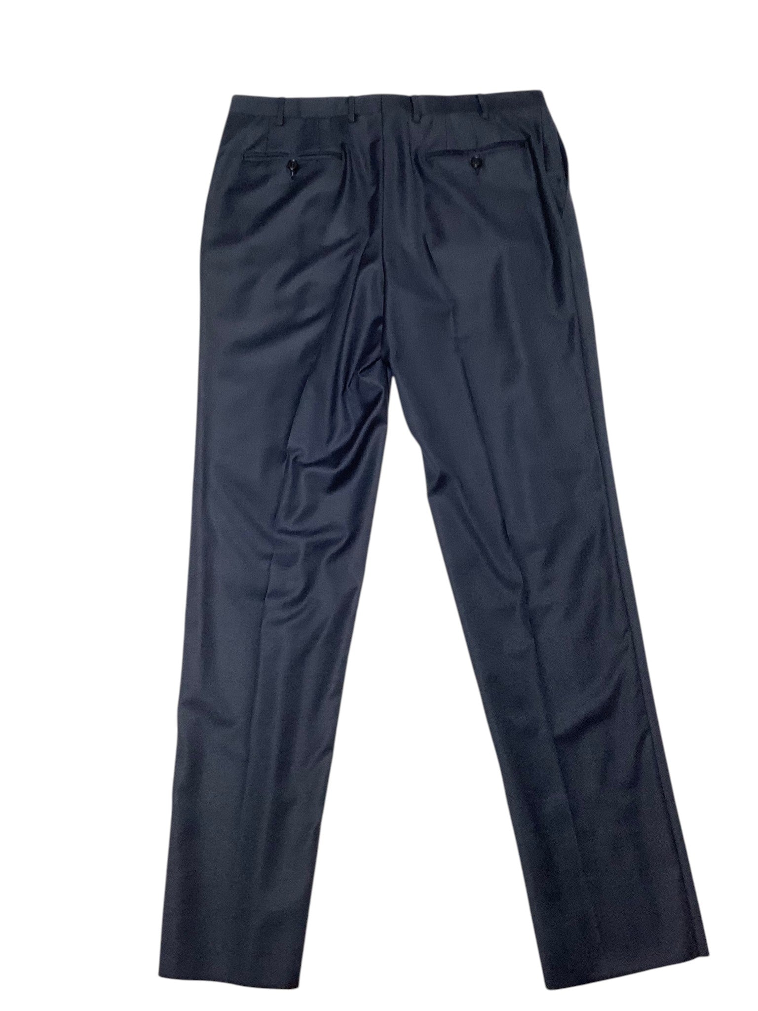 Canali Mens Wool Regular fit Dress Suit Pants Size 36 Navy Blue Solid