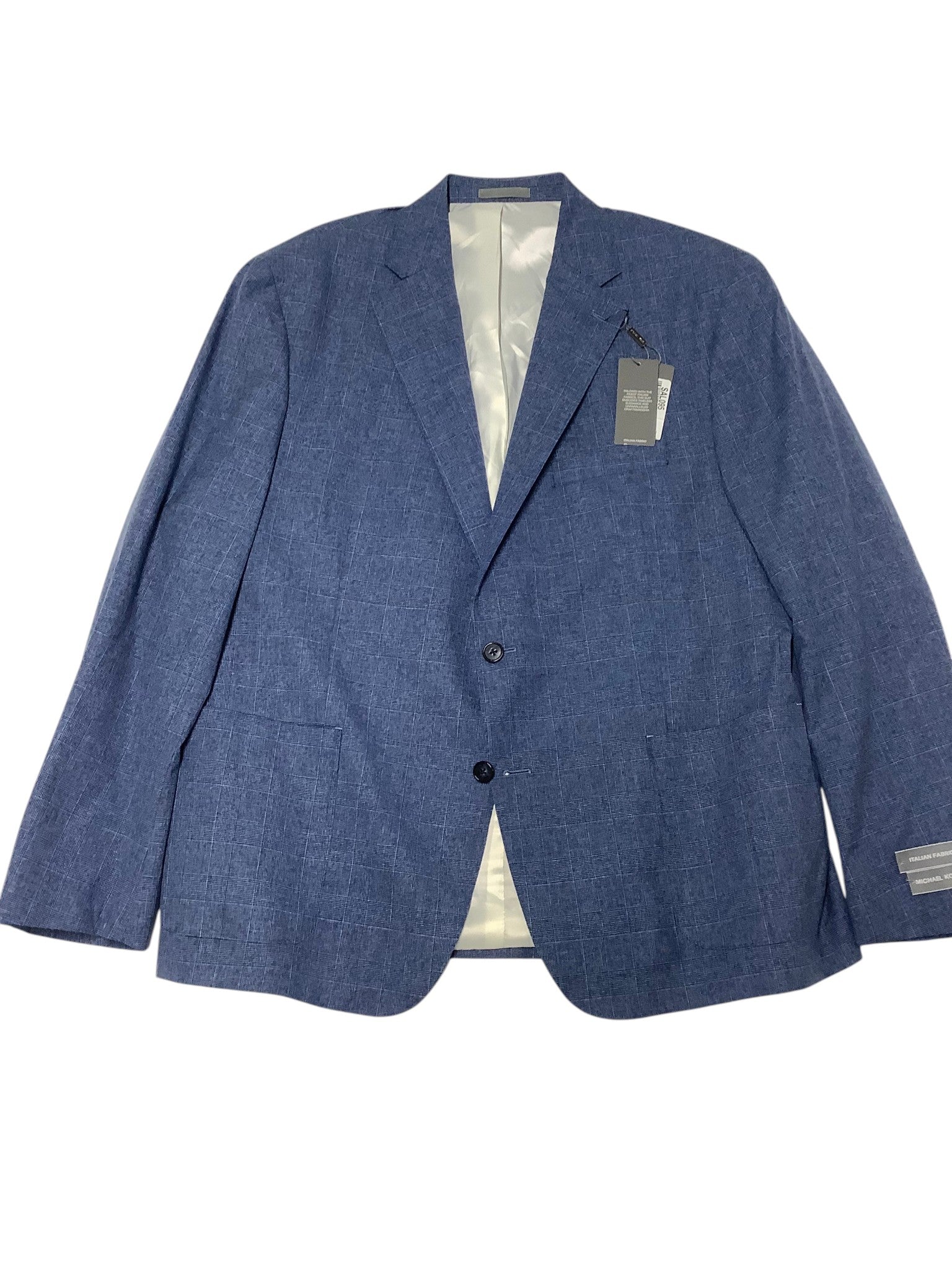 Michael Kors Mens Regular fit Sport Coat Blazer 48 R Blue Plaid
