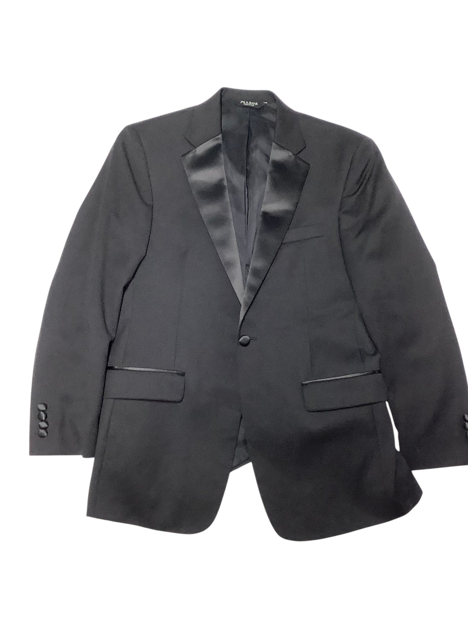 Jos A Bank Mens Tailored fit Tuxedo Jacket Blazer 40 R Black Solid