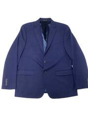 Van Heusen Mens Slim fit 2 Piece Suit 44 R / 37 Waist Blue Solid Stretch