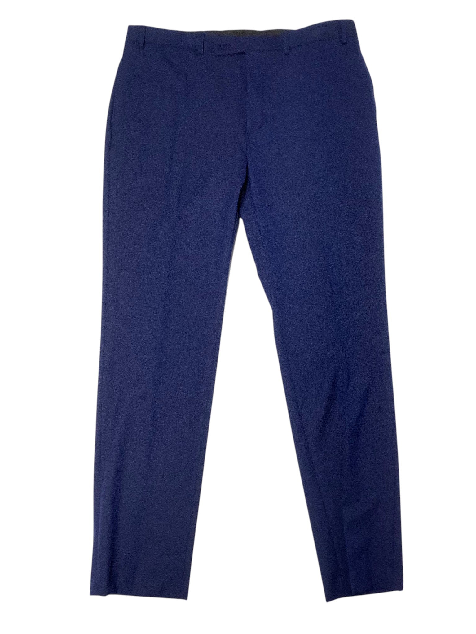 Van Heusen Mens Slim fit 2 Piece Suit 44 R / 37 Waist Blue Solid Stretch