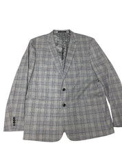 Nick Graham Mens Modern fit Sport Coat Blazer 48 L Grey Plaid Stretch