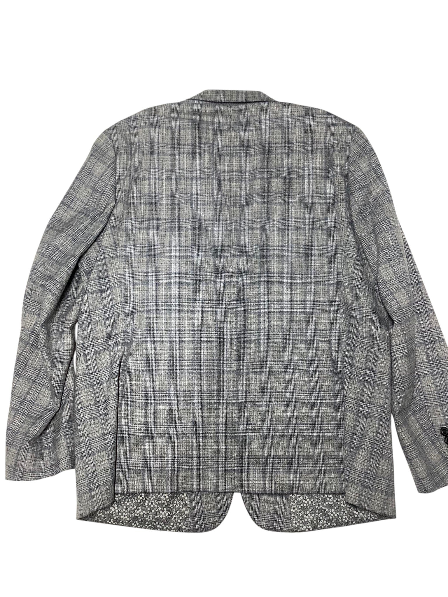 Nick Graham Mens Modern fit Sport Coat Blazer 48 L Grey Plaid Stretch