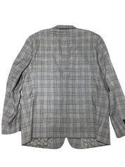 Nick Graham Mens Modern fit Sport Coat Blazer 48 L Grey Plaid Stretch