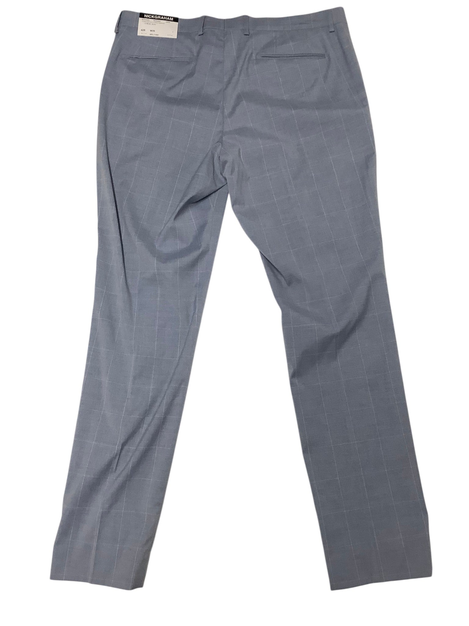 Nick Graham Mens Slim fit Pants Pants 36 / 32 Light Blue Plaid