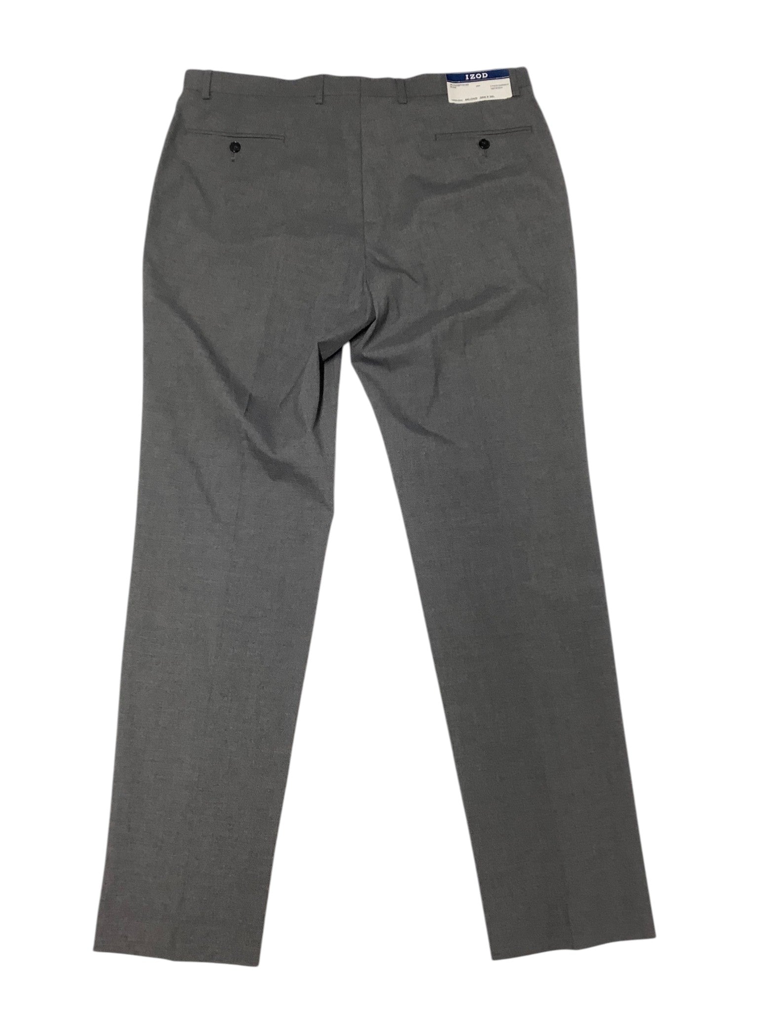 Izod Mens Classic fit Dress Pants 38 / 34 Grey Solid