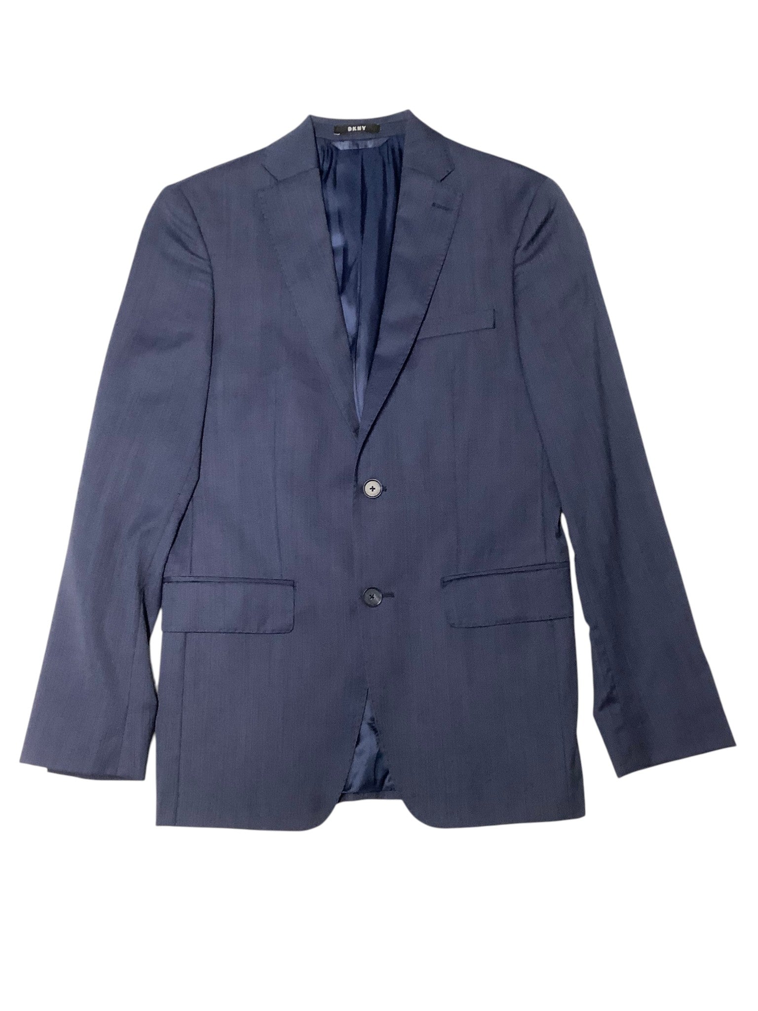 Dkny Mens Modern fit 2 Piece Suit 36 R / 30 Waist Blue Solid