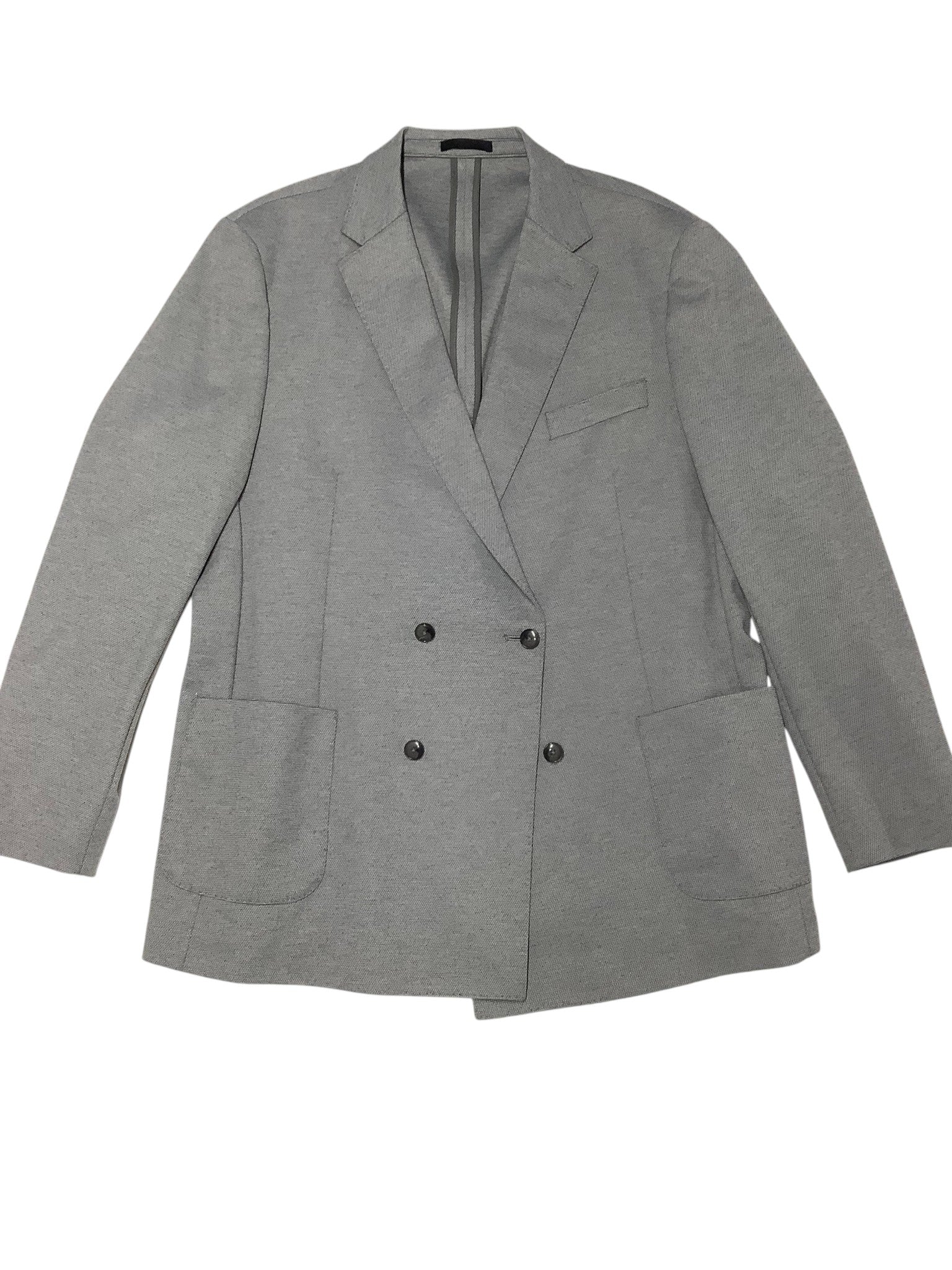 Michael Kors Mens Regular fit Double Breasted Sport Coat Blazer 46 L Grey Solid