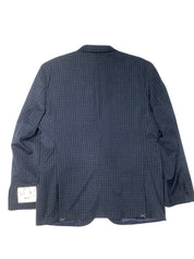 Kenneth Cole Mens Slim fit Suit Jacket Blazer 44 R Navy Blue Plaid Stretch