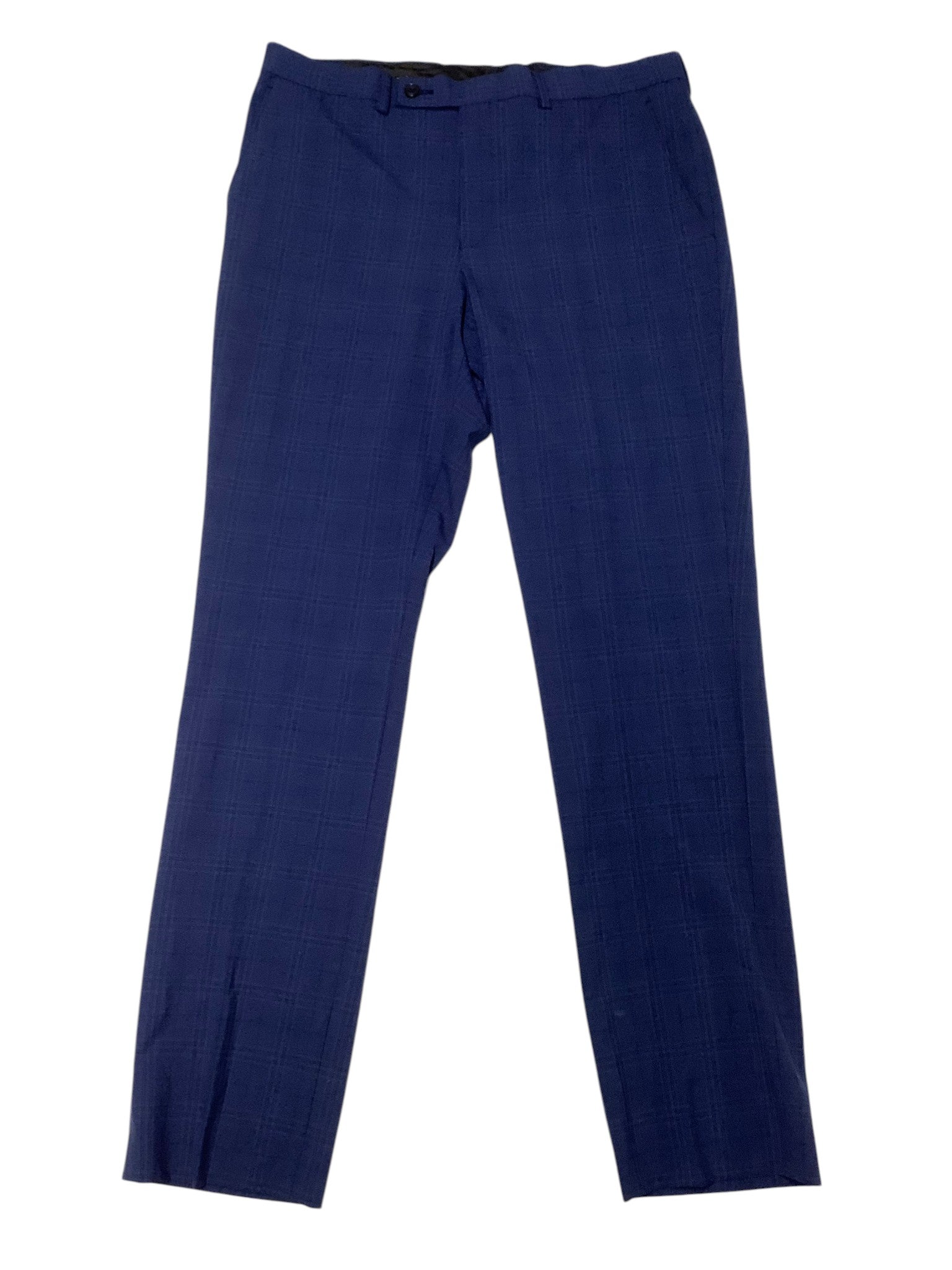Dkny Mens Modern fit Dress Pants 33 / 32 Blue Plaid