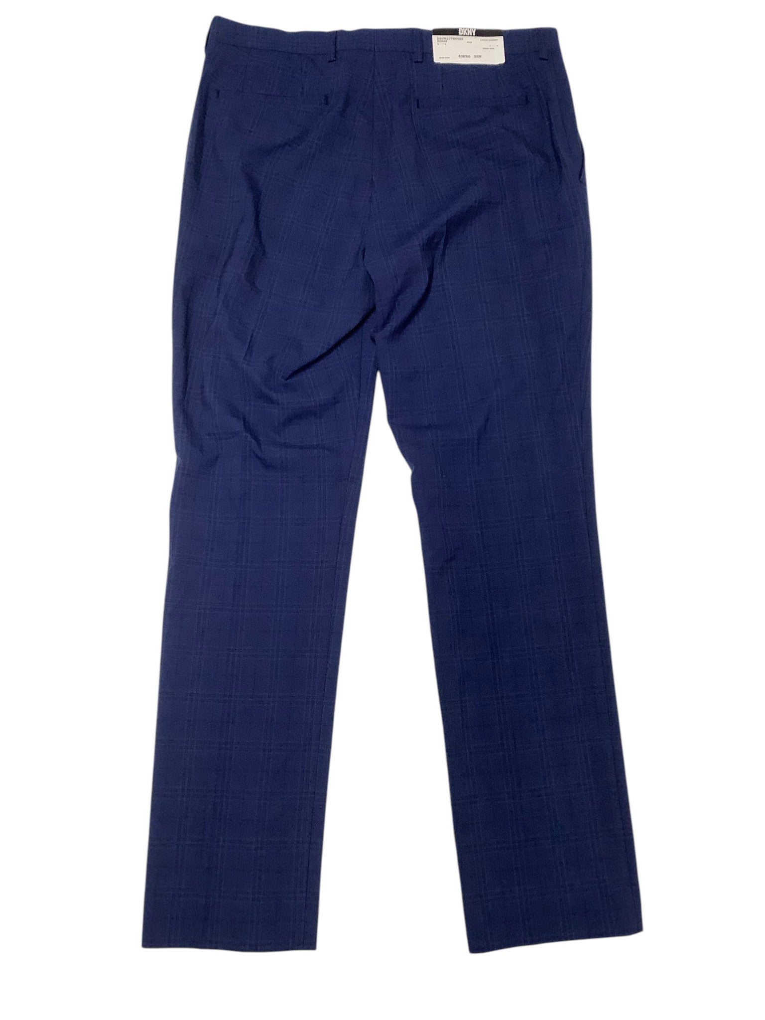 Dkny Mens Modern fit Dress Pants 33 / 32 Blue Plaid