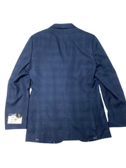 Nautica Mens Modern fit Sport Coat Blazer 36 R Navy Blue Plaid Stretch
