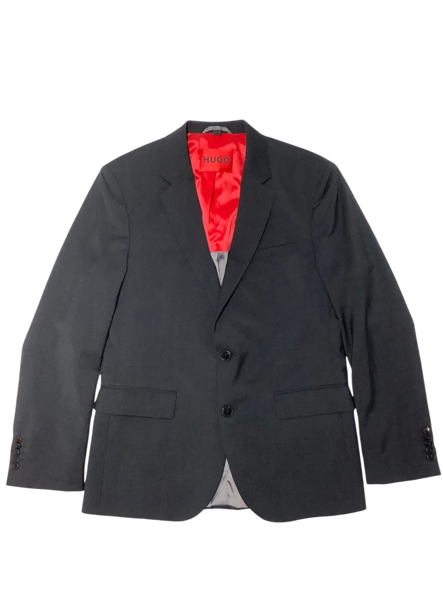 Hugo Boss Mens Modern fit Suit Jacket Blazer 36 R Charcoal Grey Solid Stretch