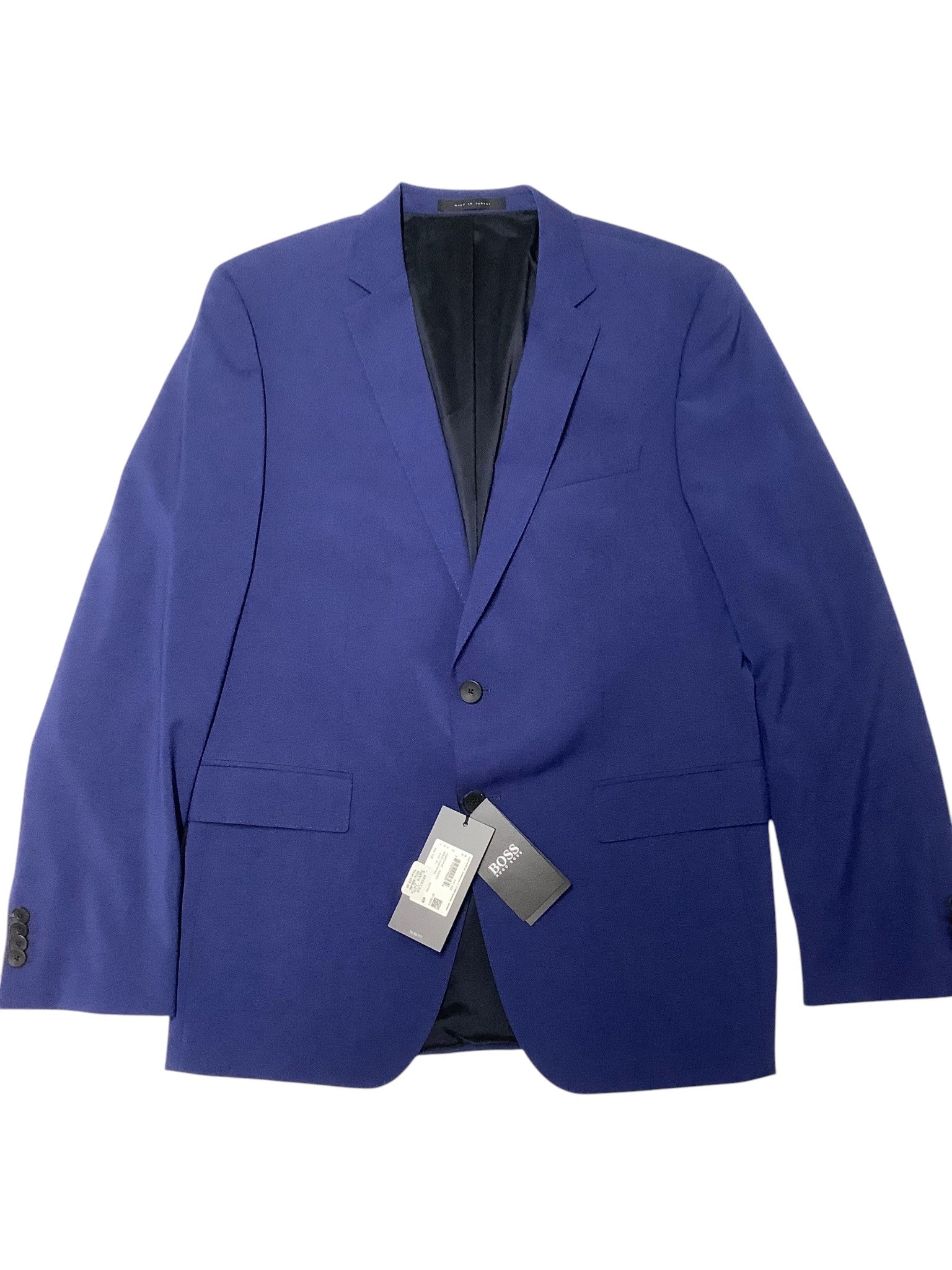 Hugo Boss Mens Slim fit Suit Jacket Blazer 42 R Blue Solid Stretch