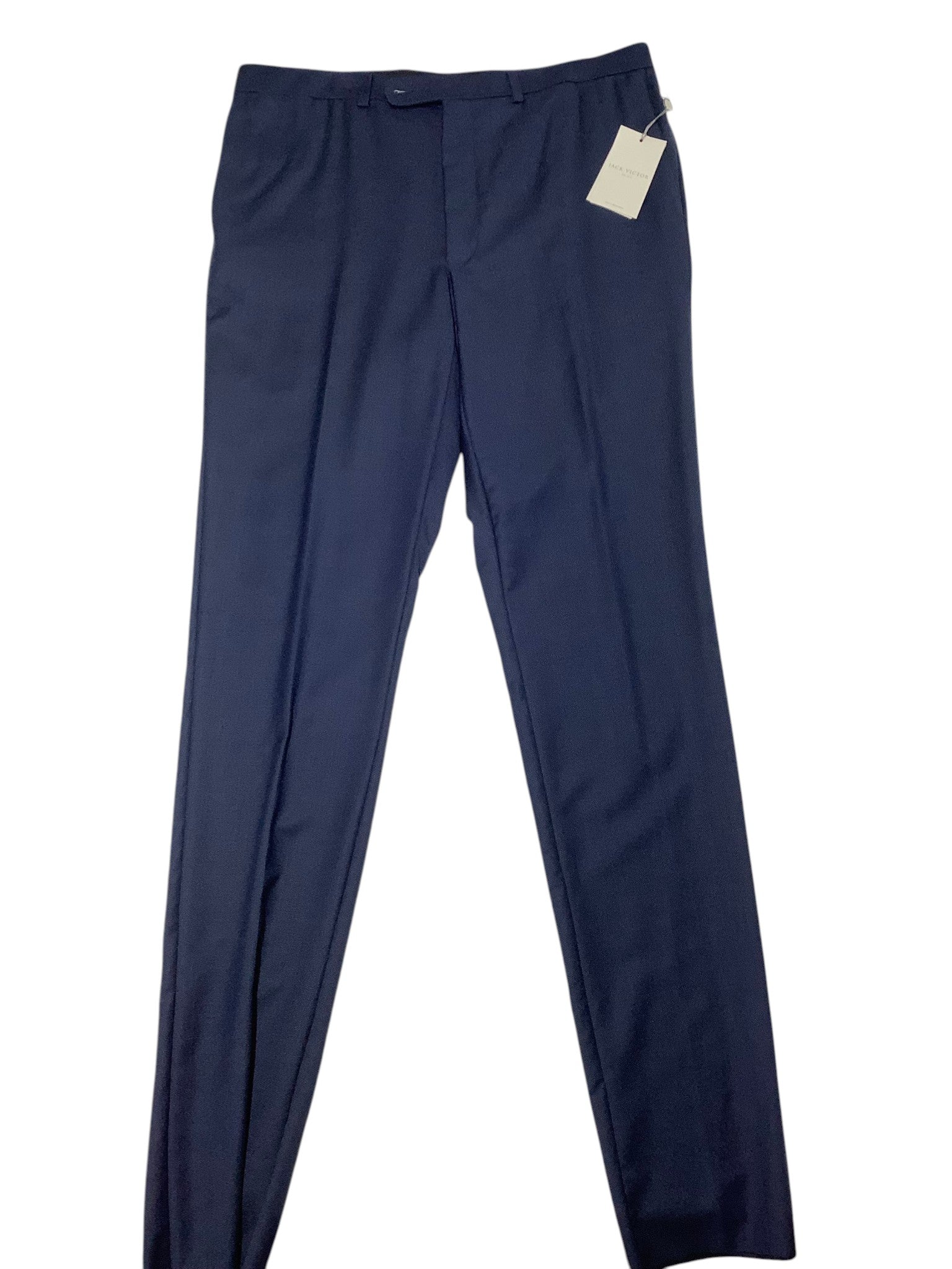 Jack Victor Mens Regular fit Wool Dress Suit Pants Size 32 Navy Blue Birdseye