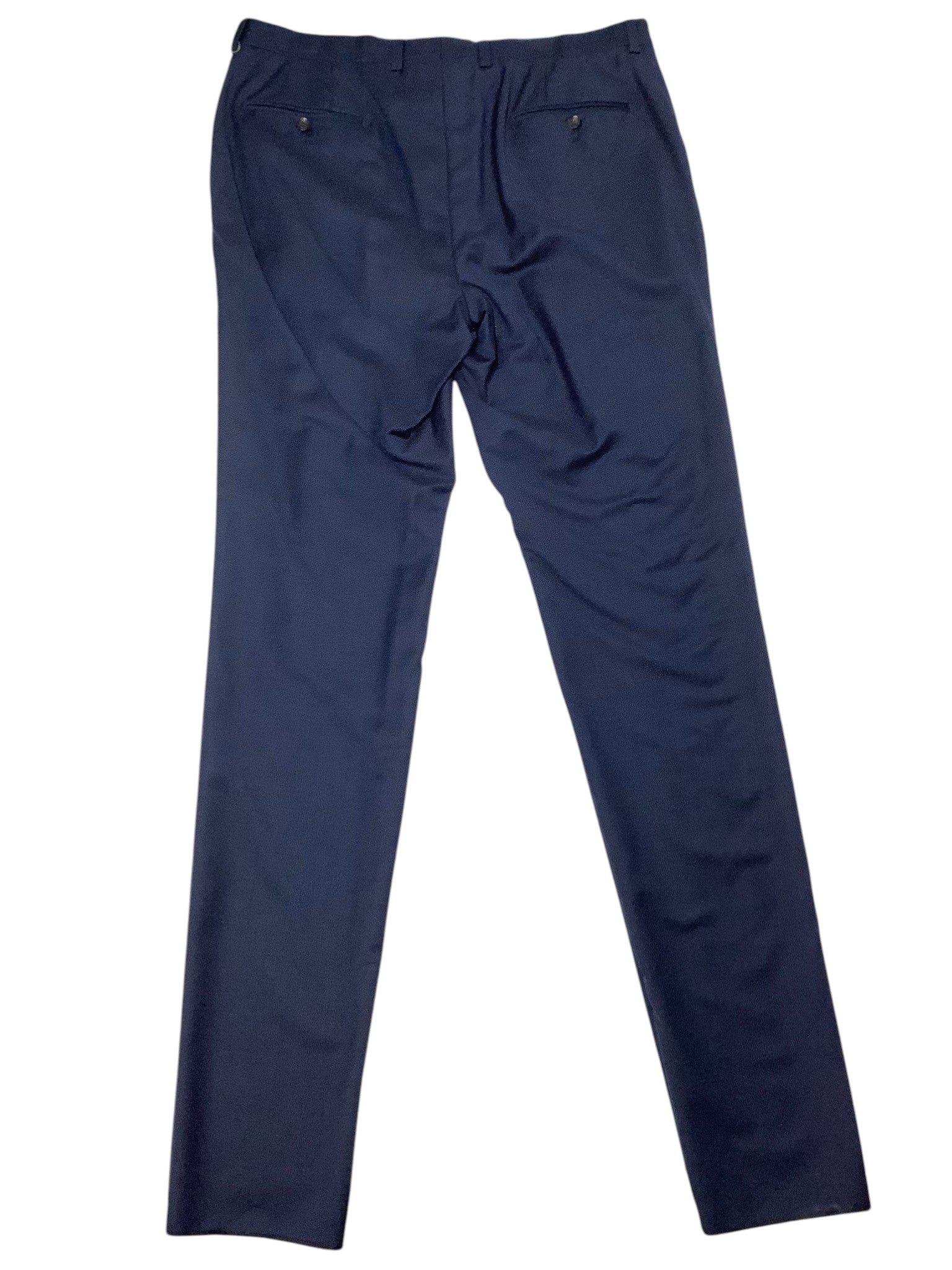 Jack Victor Mens Regular fit Wool Dress Suit Pants Size 32 Navy Blue Birdseye