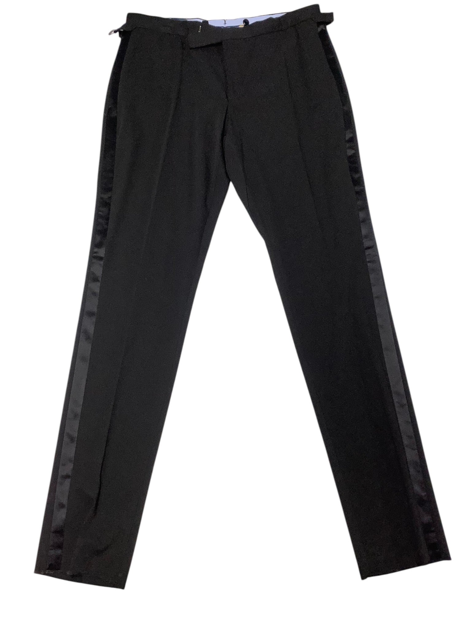 Polo Ralph Lauren Mens Modern fit Tuxedo Pants SIZE 37 Black Solid