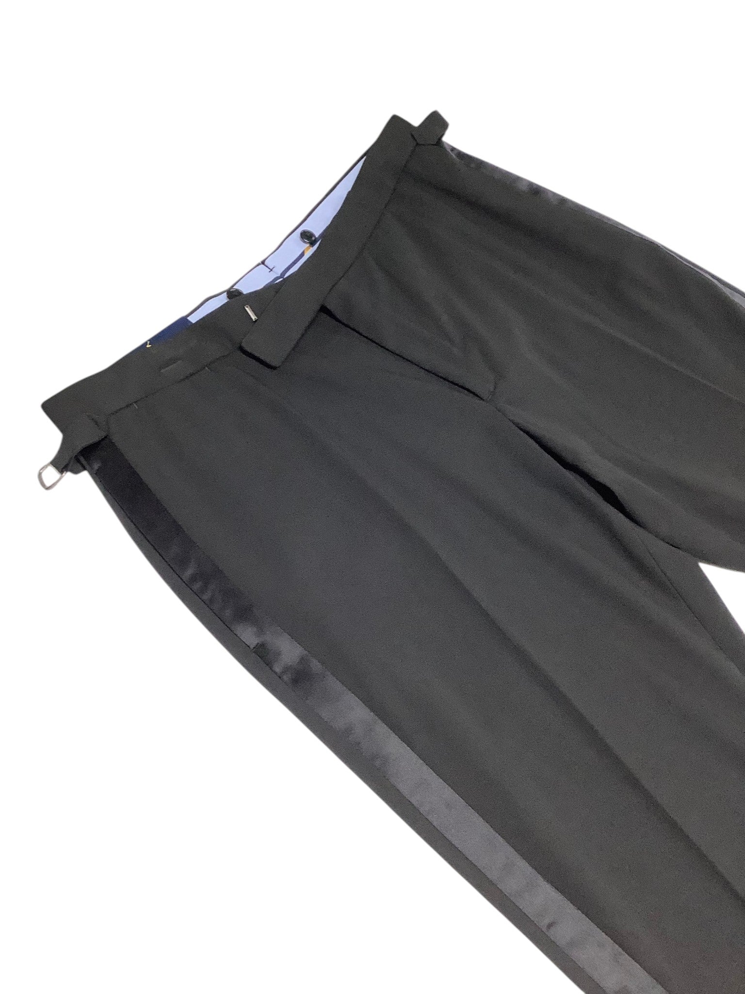Polo Ralph Lauren Mens Modern fit Tuxedo Pants SIZE 37 Black Solid