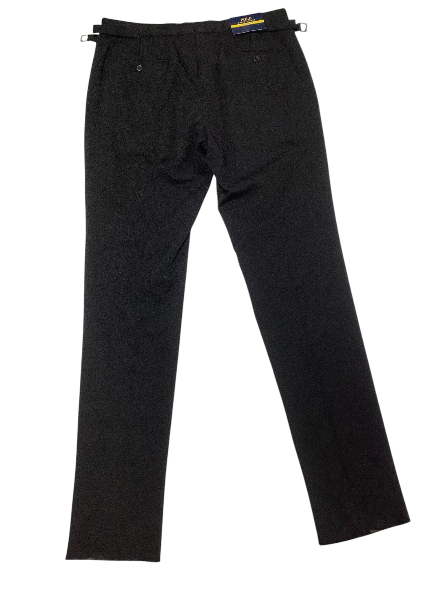 Polo Ralph Lauren Mens Modern fit Tuxedo Pants SIZE 37 Black Solid