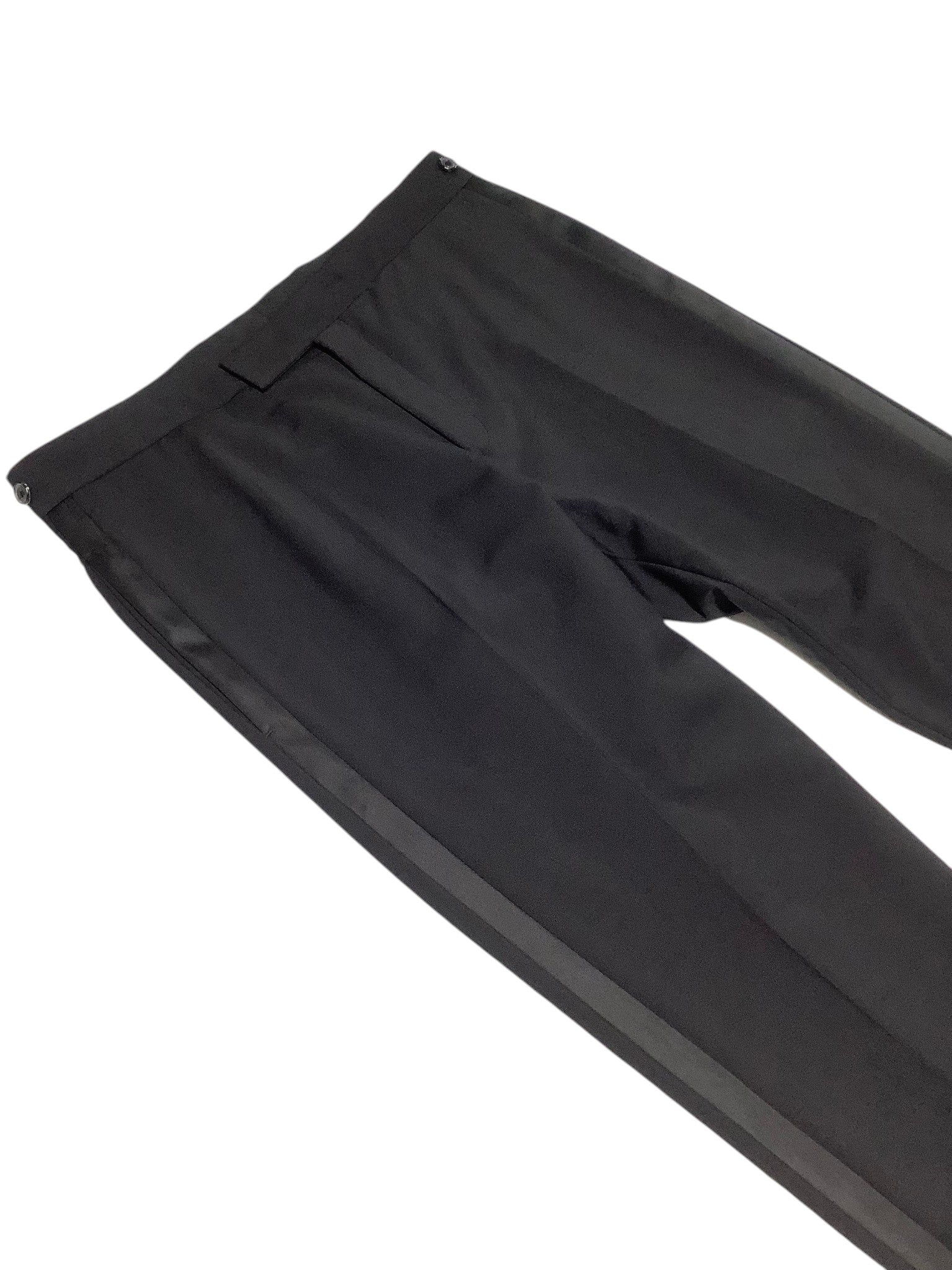 Paul Smith Mens Extra-Slim fit Wool Tuxedo Pants Size 34 Black Solid