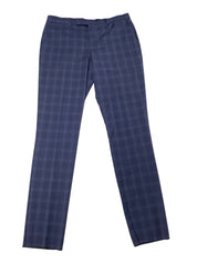 Paul Smith Mens Extra-Slim fit Wool Dress Pants Size 34 Blue Plaid