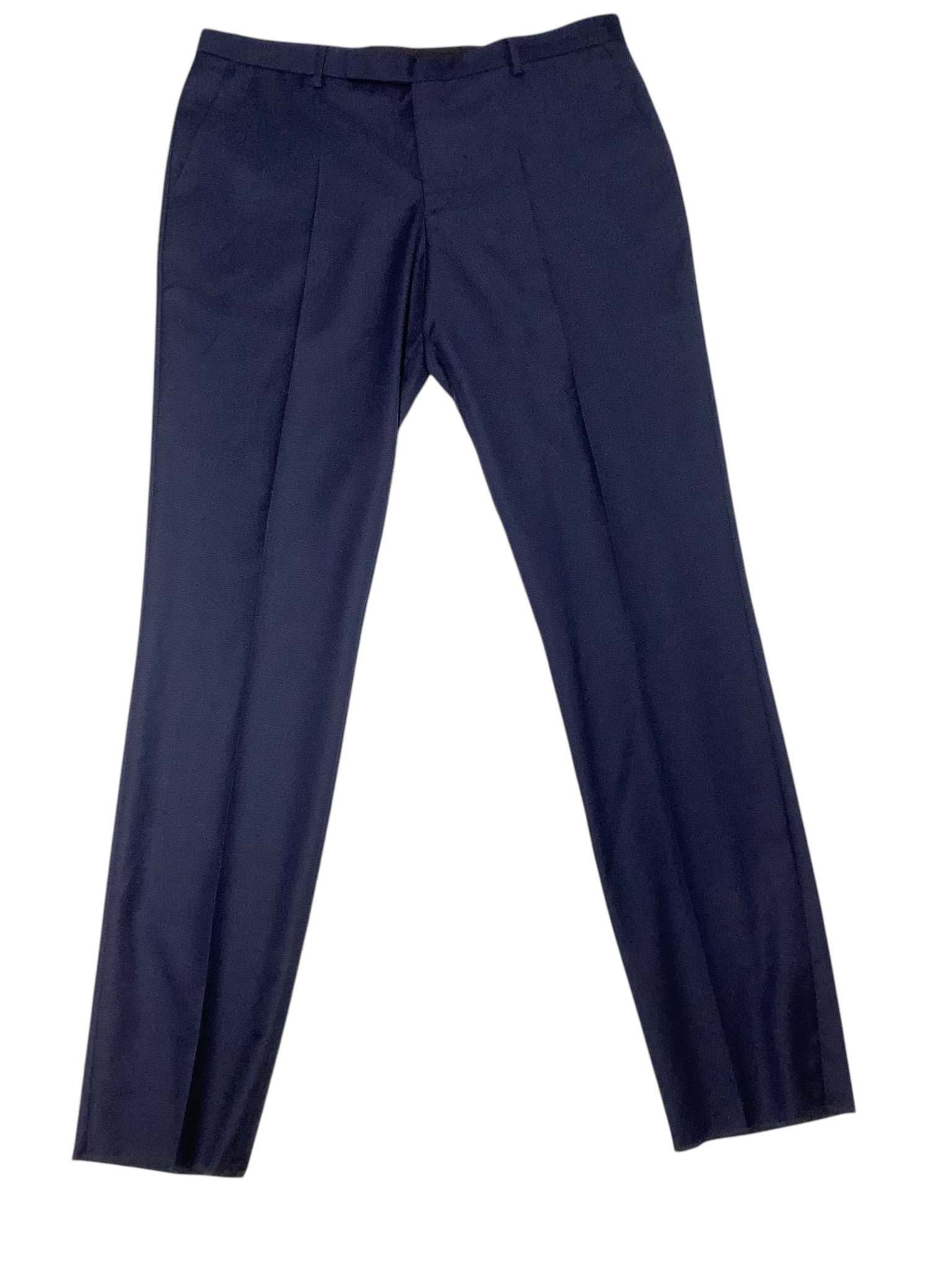 Paul Smith Mens Slim fit Wool Dress Pants Size 36 Navy Blue Solid