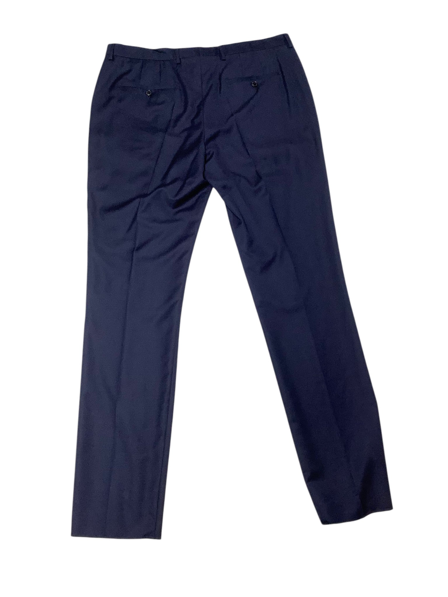 Paul Smith Mens Slim fit Wool Dress Pants Size 36 Navy Blue Solid
