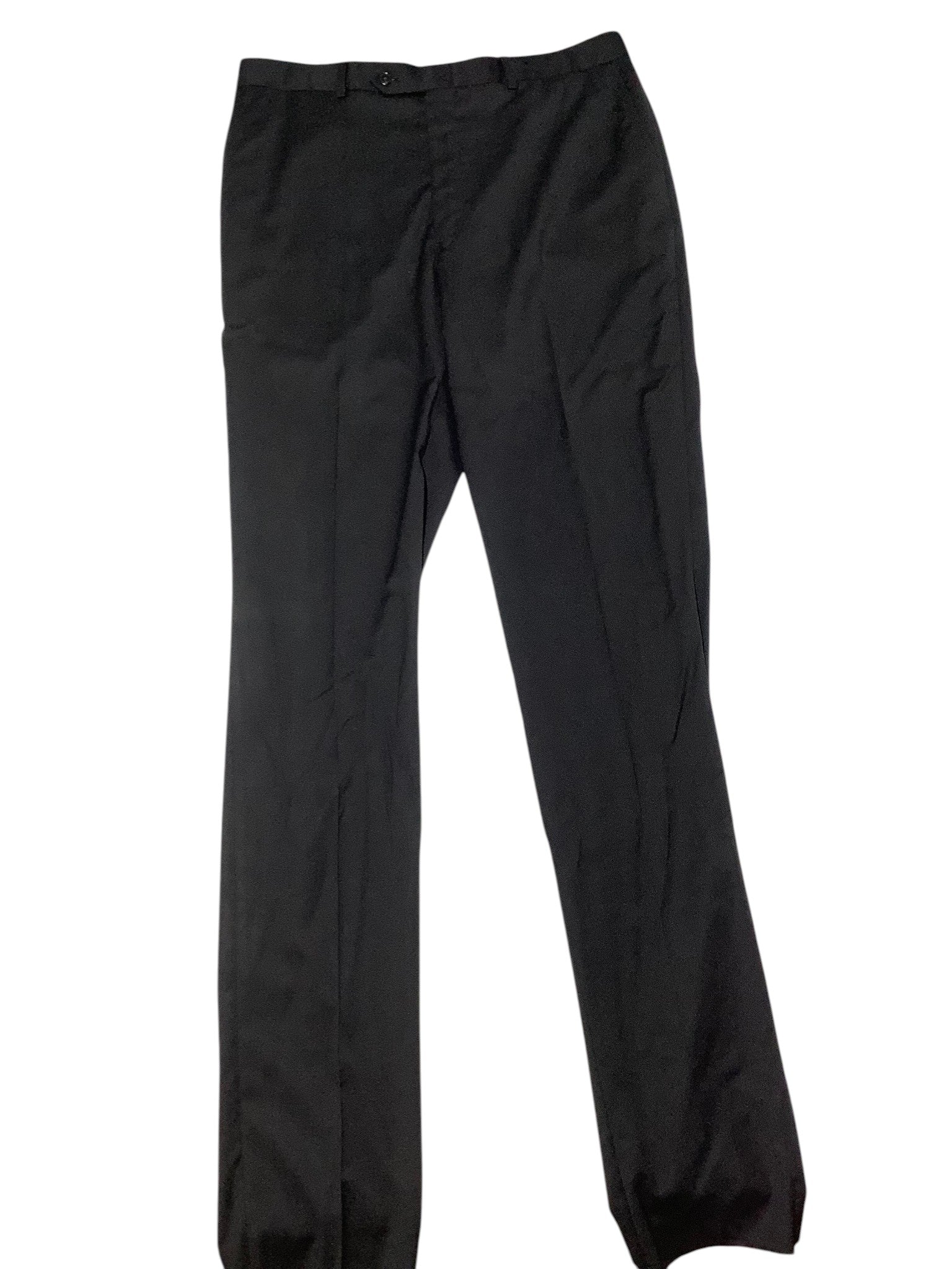 Hart Schaffner Marx Mens Regular fit Wool Dress Pants Size 36 Black Solid
