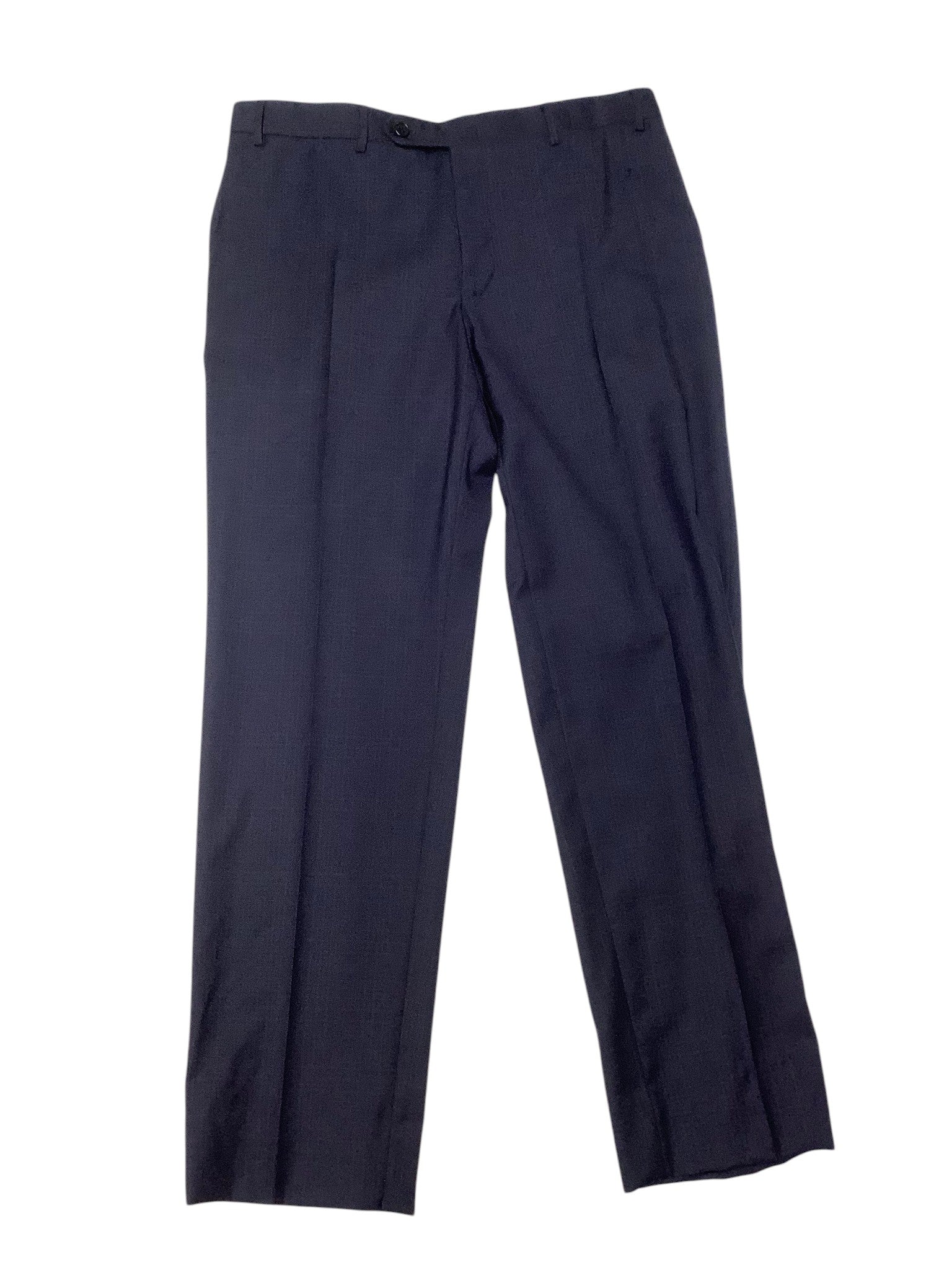Canali Mens Siena Regular fit 2 Piece Suit 40 R / 34 Waist Navy Blue Plaid