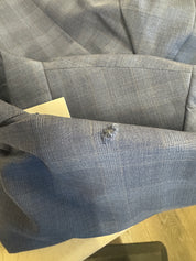 Paul Smith Mens Extra-Slim fit 2 Piece Suit 44 R / 38 Waist Blue Plaid Stretch