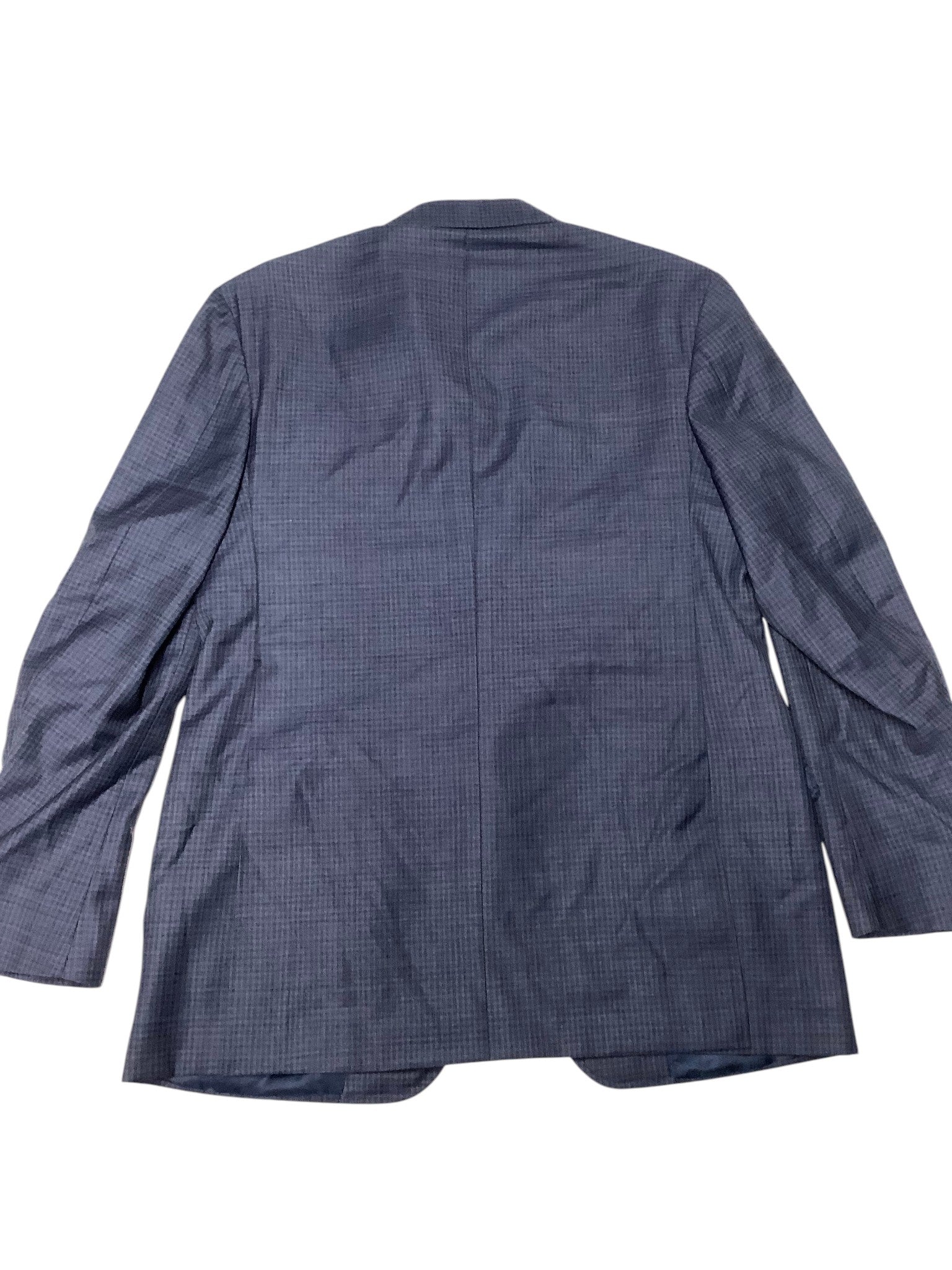 Canali Mens Kei Sharkskin Check Regular Fit 2 Piece Suit 42R / 34W Blue Wool