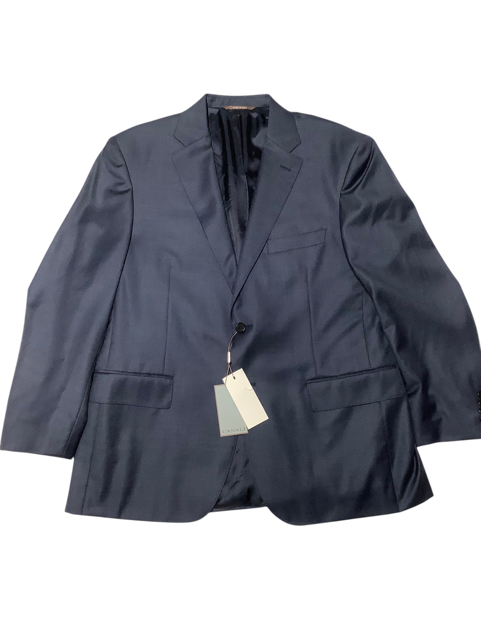Canali Mens Siena Sharkskin Classic Fit Suit 42S / 36W Navy Blue