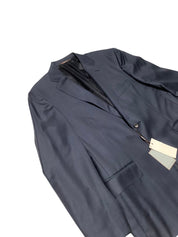 Canali Mens Siena Sharkskin Classic Fit Suit 42S / 36W Navy Blue