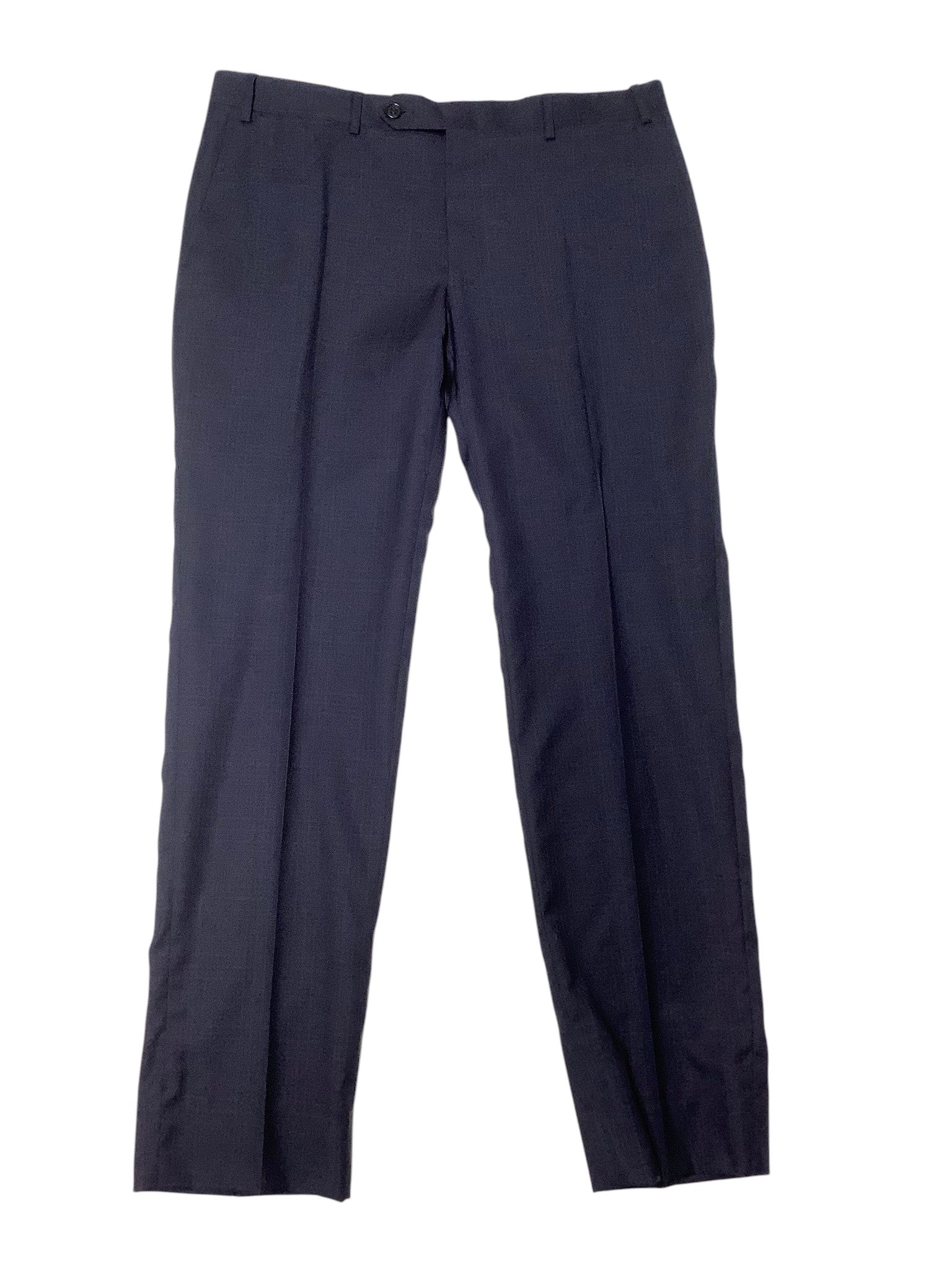 Canali Mens Siena Tonal Plaid Regular Fit Suit 38R / 32W Navy Blue
